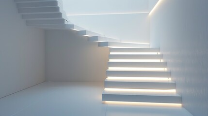 Obraz premium Luxury staircase in home interior beautiful design 