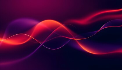 Fototapeta premium Abstract Blurred Gradient Background with Dark Purple, Orange, and Red Waves for Modern Design Projects. Dark grainy color gradient wave background, colors banner poster design