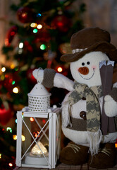 Plush Snowman Christmas Decoration Festive Holiday Cheer