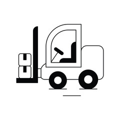 Material Handling glyph icon with white background vector stock illustration