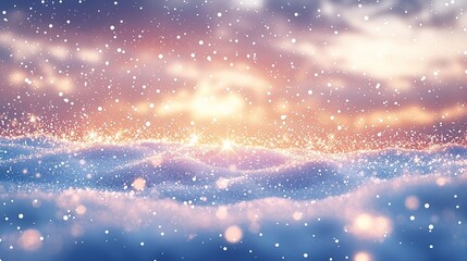Winter Sunset Snow Sparkle