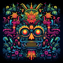  Illustration On The Theme Of Ancient Bon, Mysticism, Religion. Generative AI 