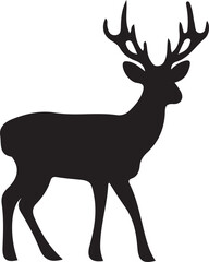 Deer silhouette vector set, Collection of reindeer silhouette isolated on white background. vector illustration