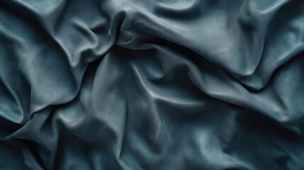 Fototapeta premium Close-up of dark blue silk fabric