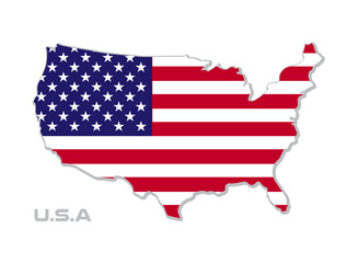 USA map flag vector with the inside - United States.