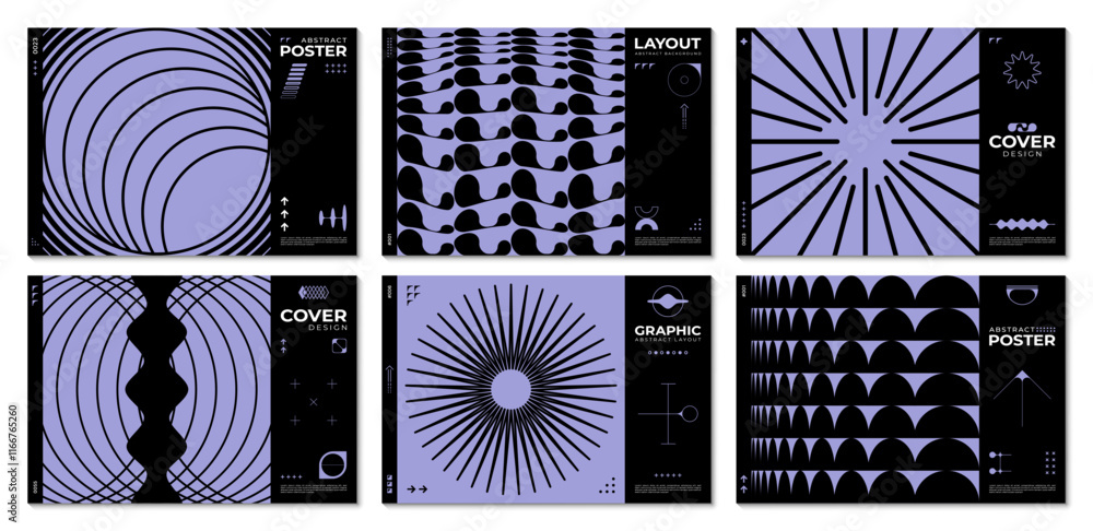 Poster abstract swiss graphic poster with y2k brutal geometric shapes and patterns show modern retro futuri
