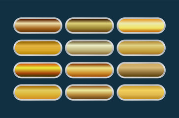 Obraz premium Golden CTA button set.