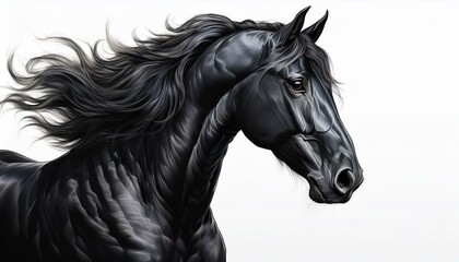 Fototapeta premium black horse isolated on white,vector