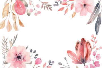 Fototapeta premium PNG Flowers illustration watercolor elegant.