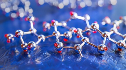 Futuristic digital rendering of glowing dna molecular structure in a high tech research laboratory