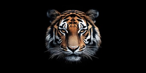 Fototapeta premium Tiger looks directly into camera