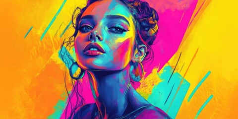 Fototapeta premium Woman with bright colors