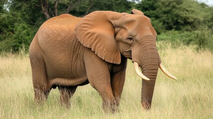 Obraz premium African elephant (Loxodonta africana) in grassland 