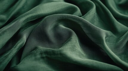 Obraz premium Green fabric close-up