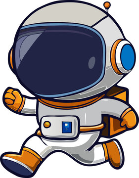 Astronaut Running with Helmet