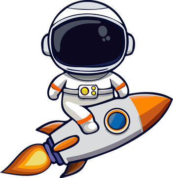 Astronaut on the rocket