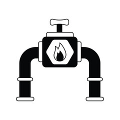 Obraz premium Gas Pipeline glyph icon with white background vector stock illustration