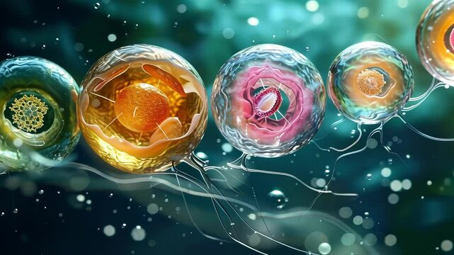 Fertilised Cell Development. Stages From Fertilization