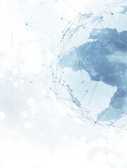 Obraz premium Technology image of globe. Abstract polygonal shapes. Background with connecting dots and lines. Graphic concept for your design