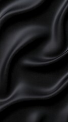 Fototapeta premium Elegant Black Silk Fabric Texture Draped Smooth Luxury Background