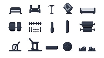 Fototapeta premium Gym equipment showcase fitness center digital art modern aerial view