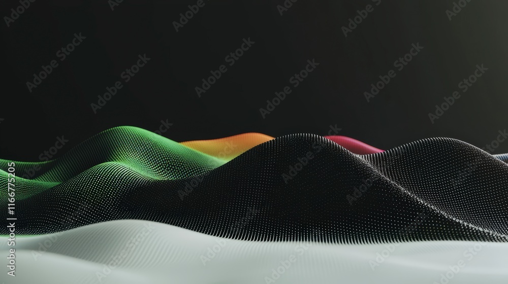 Poster abstract 3d render colorful wave background digital art technology texture