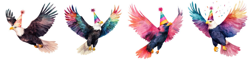 Fototapeta premium Vibrant and dynamic of a fantastical bird in flight with colorful abstract feather patterns and a sense of energy freedom and transformation