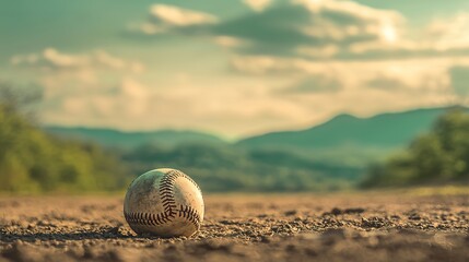 Dusty Baseball on Scenic Field
