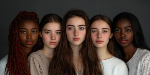 Obraz premium Young Women Standing Together