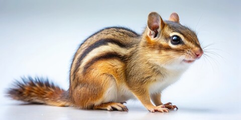 Obraz premium Adorable Chipmunk Isolated on Pure White Background - Minimalist Stock Photo
