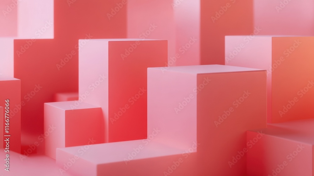 Poster 3d rendering of cube abstract geometric background. technology concept