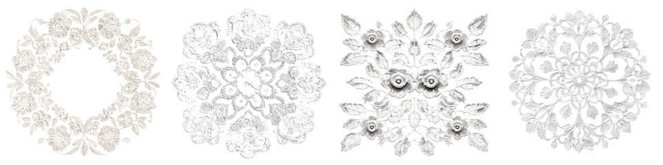 Beautiful Ornate and Intricate Abstract Floral Patterns in an Elegant Vintage Style Designs for Backgrounds Wallpapers and Decorative Purposes