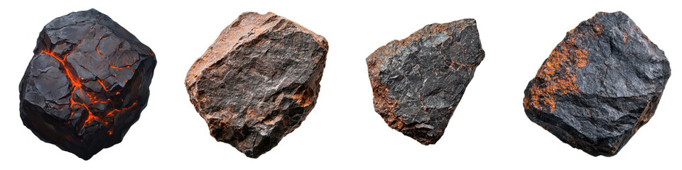 Fototapeta premium Closeup view of various natural rock formations with different textures colors and geological compositions including igneous sedimentary and metamorphic rocks