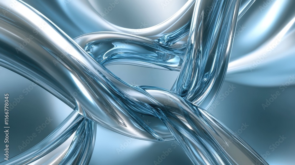 Poster abstract 3d rendering of twisted lines. modern background design, illustration of a futuristic shape
