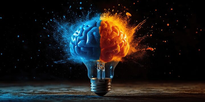Exploding Brain Light Bulb