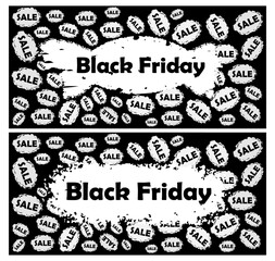 Abstract Black Friday Sale illustration set, in black and white, ideal for Banner, website, social media, flyer, poster or other advertising materials