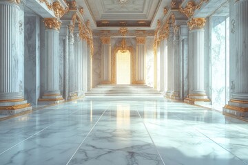 Fototapeta premium Interior of large room with columns