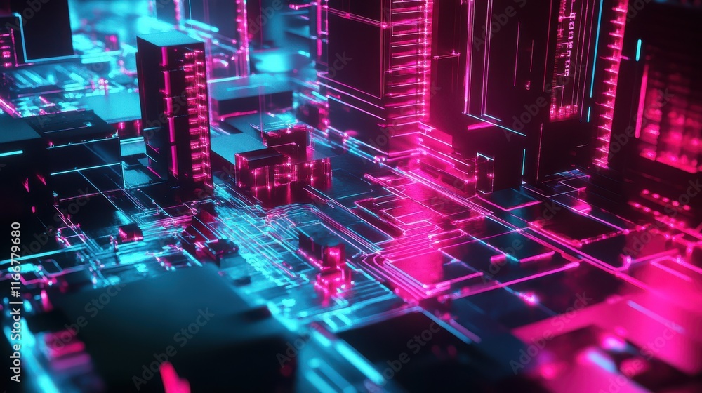 Poster abstract structure circuit computer technology business background