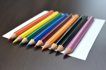 Naklejka premium Colored Pencils on Paper