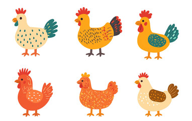 Set of Village chicken