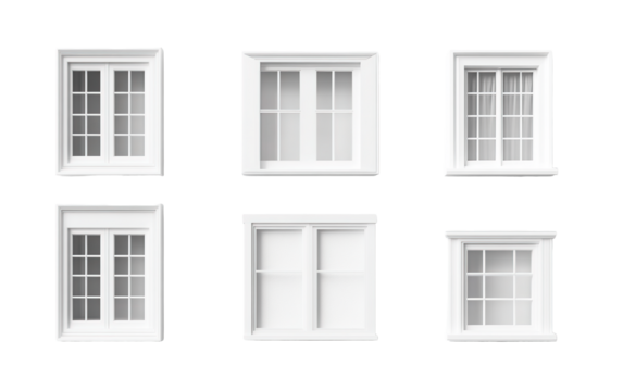 Set of White modern window