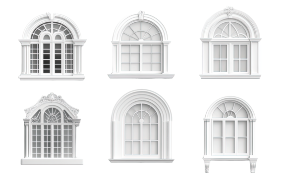 Set of White modern window