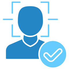 Image Recognition dual tone blue color icon. use for modern concept, print, UI, UX kit, web and app development. Vector EPS 10, related to artificial intelligence, technology theme.