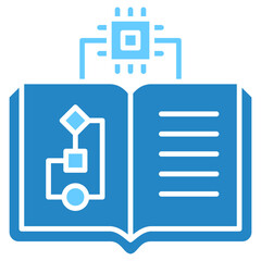 Supervised Learning dual tone blue color icon. use for modern concept, print, UI, UX kit, web and app development. Vector EPS 10, related to artificial intelligence, technology theme.