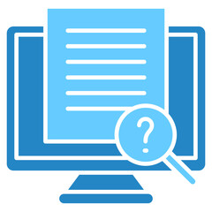 Text Analysis dual tone blue color icon. use for modern concept, print, UI, UX kit, web and app development. Vector EPS 10, related to artificial intelligence, technology theme.