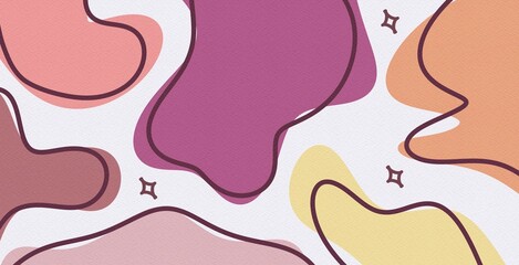 Abstract boho background modern drawing of a contemporary shapes art organic cover 