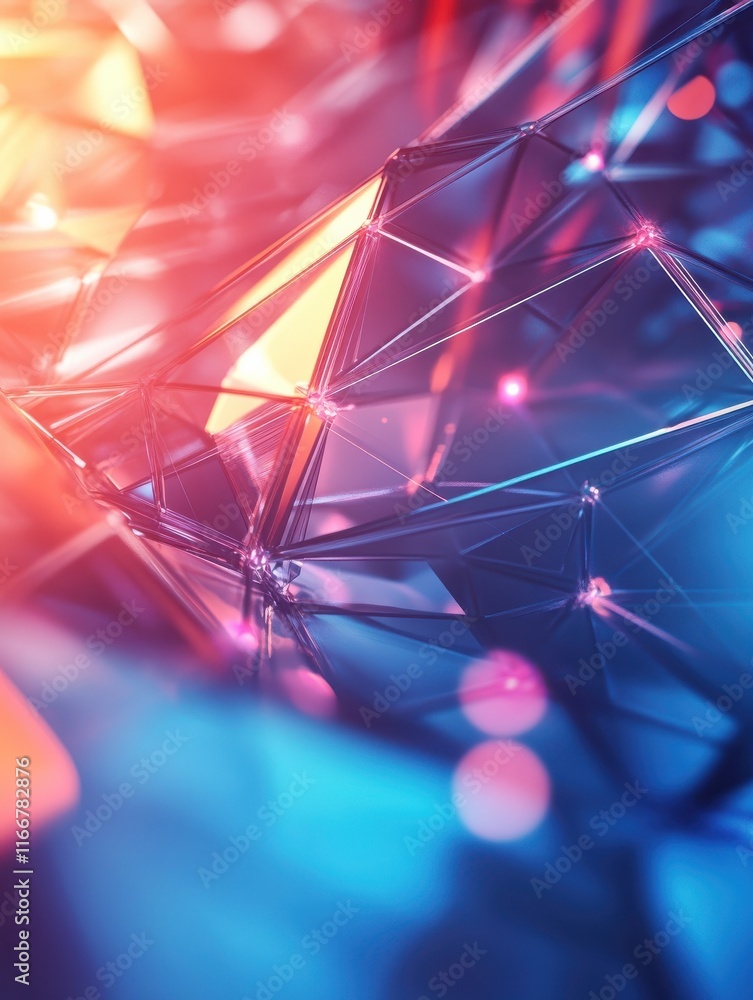 Poster creative digital polygons wallpaper. technology and science concept. 3d rendering