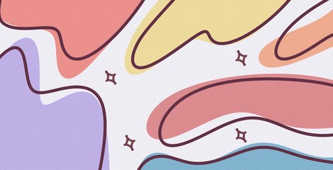 Abstract boho background modern drawing of a contemporary shapes art organic cover 