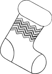 Festive Christmas stocking with zig zag pattern.