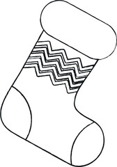 Festive Christmas stocking with zig zag pattern.